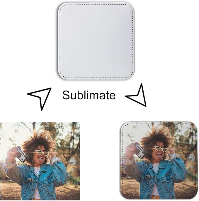 10 Pcs Leather Sublimation Coasters Blanks Bulk - Image 4