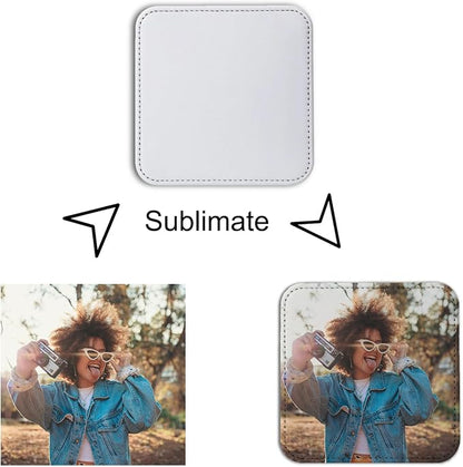 10 Pcs Leather Sublimation Coasters Blanks Bulk - Image 4