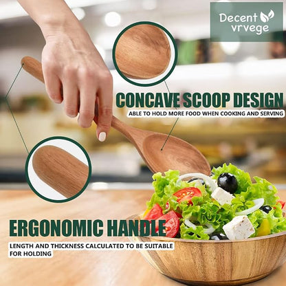 Wooden Spoons for Cooking, Healthy Acacia Wood Spoon Scoops, Kitchen Serving - Image 3