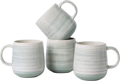 Coffee Mugs Set of 4, 12oz Stoneware Coffee Cups by ALOFMO