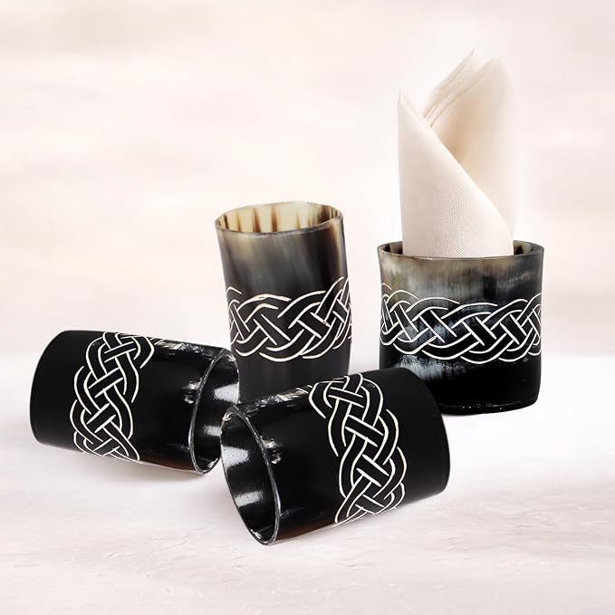 Handicrafts Home Viking Horn Shot Glasses Set of 8, Handmade Natural Ox Horn - Image 4