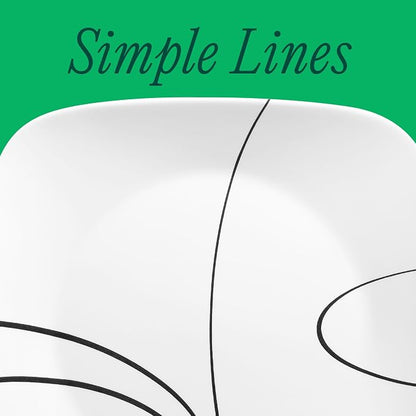 Corelle Square Simple Lines Dinner Plate Set, 6 Pack - Image 2