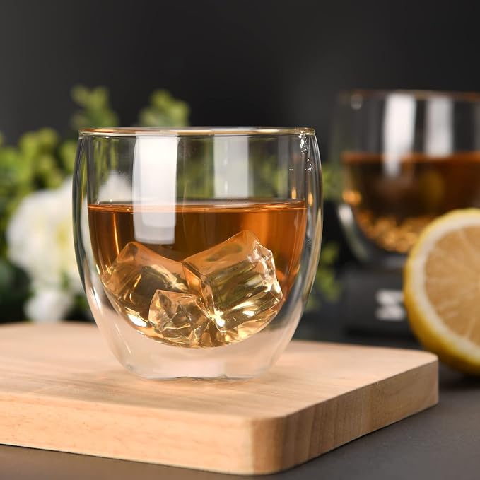 2pcs 8.5OZ/250ml Coffee Glasses Clear Insulated Coffee Mug, Glass Coffee Mug - Image 3