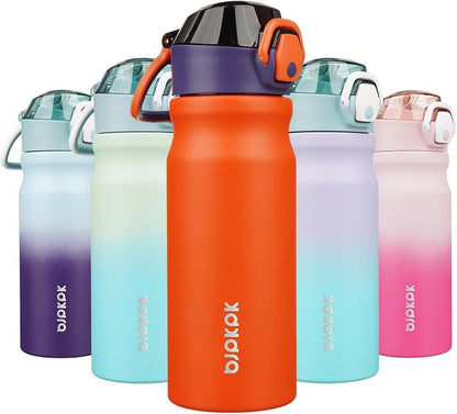 BJPKPK 18 oz Water Bottle with Straw & Handle, Insulated Stainless Flask | Leak by BJPKPK