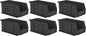 Hudson Exchange 11" x 5-1/2" x 5" (6 Pack) Plastic Stackable Storage Bin and Hanging Container, Black