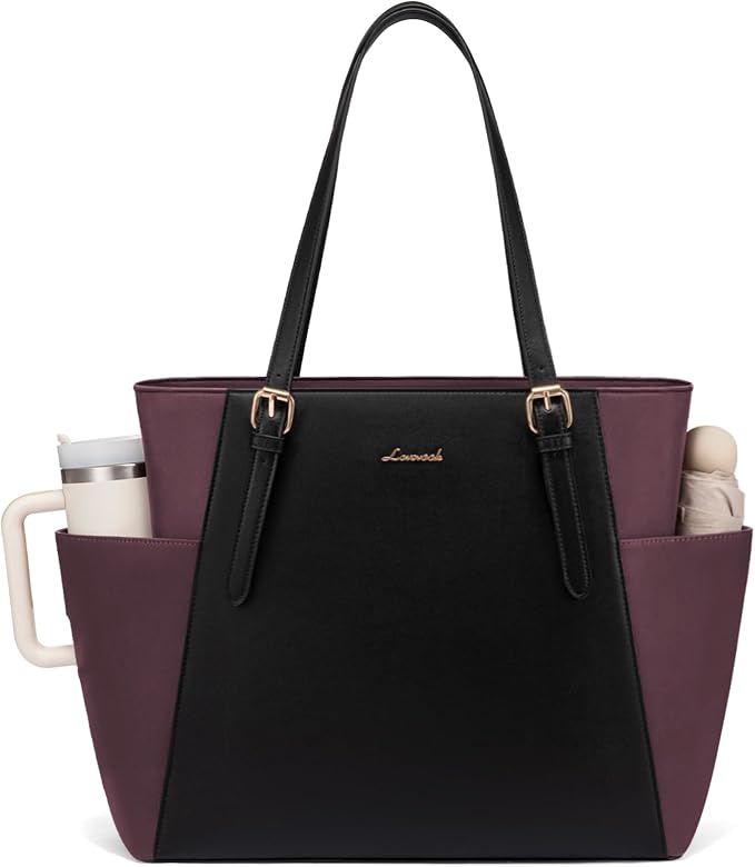 LOVEVOOK Laptop Tote Bag for Women, Leather Work Computer Briefcase Bag | Large by LOVEVOOK