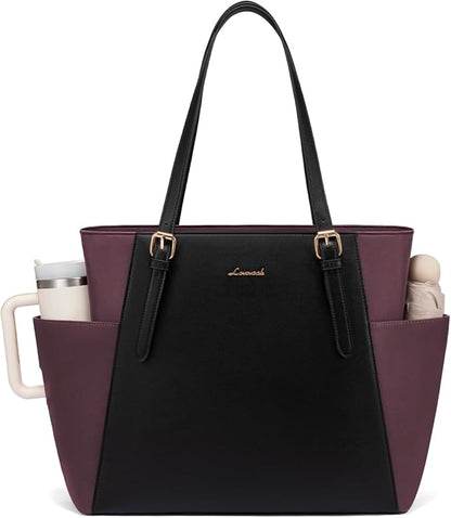 LOVEVOOK Laptop Tote Bag for Women, Leather Work Computer Briefcase Bag | Large by LOVEVOOK
