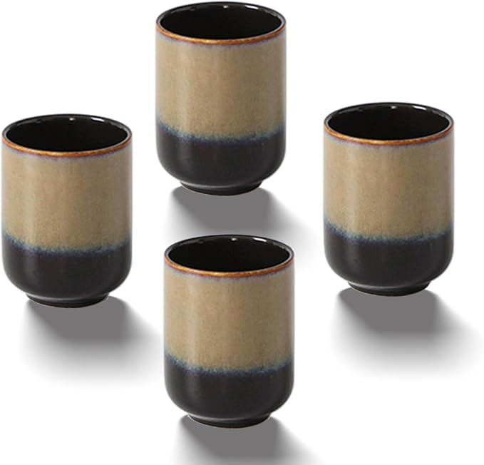 Large Ceramic Tea Set, Chinese Tea Cup, Coffee Cup, Ceramic Mate Tea Cup Set 4 by ceramicteacup