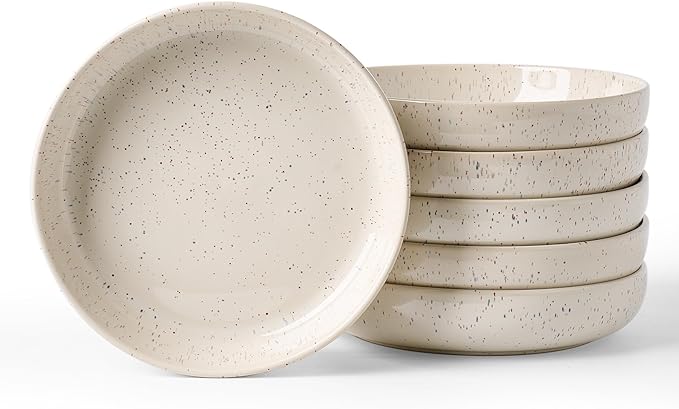 famiware Milkyway 33 oz Pasta Bowls Set of 6, Creamy White | Double Reactive by Famiware