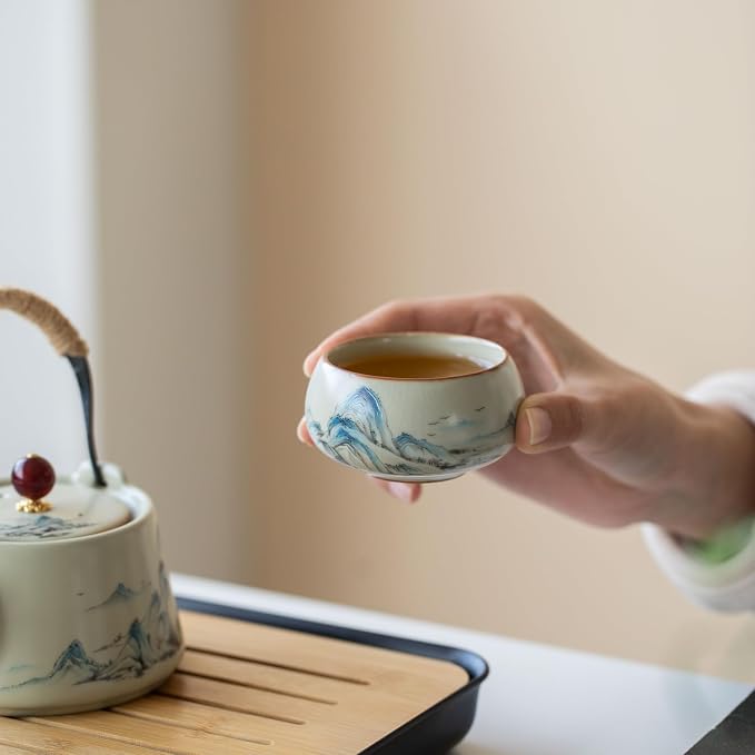 Chinese Gongfu Tea Set, 7-Piece Ceramic Set - Image 7