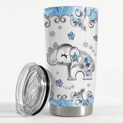 SANDJEST Elephant Tumbler 20oz Jewelry Drawings Stainless Steel Insulated - Image 3
