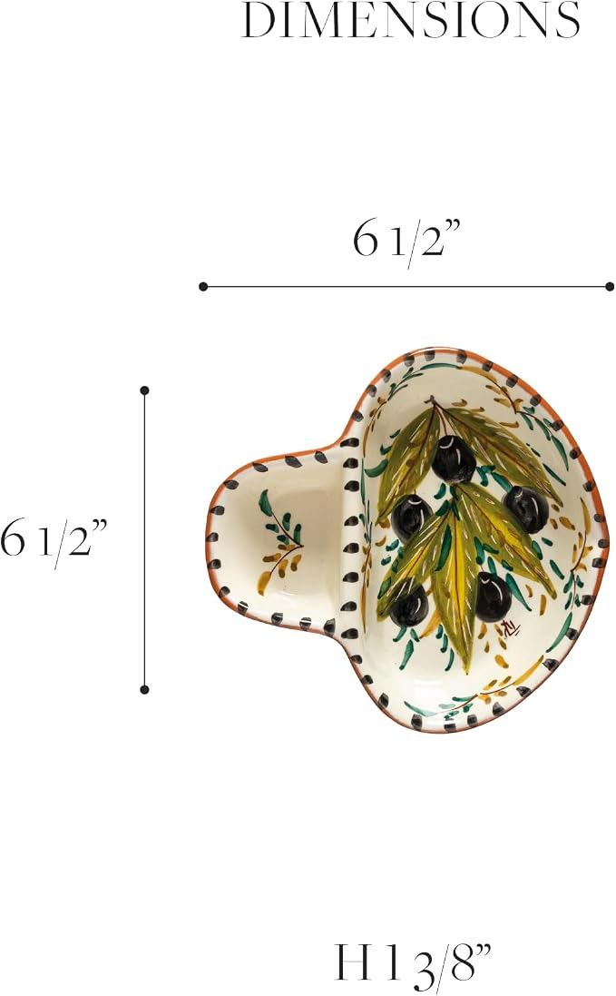 Casafina Ceramic Terracotta 7" Olive Dish - Image 2