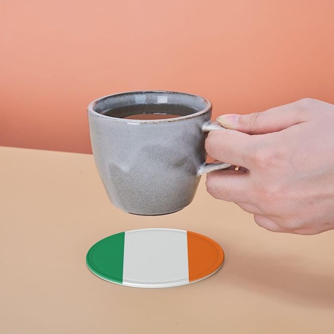 6 Pack Ireland Flag Leather Coaster - Image 7