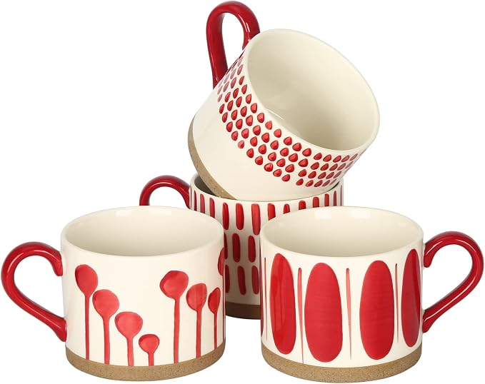 Koja Colorful Hand Painted Ceramic Mugs, 16 oz, Dishwasher Safe | Also by Koja