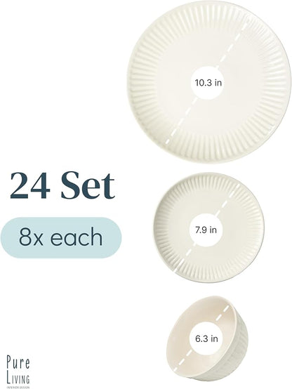 24 Piece Stoneware Dinnerware Set - Image 3