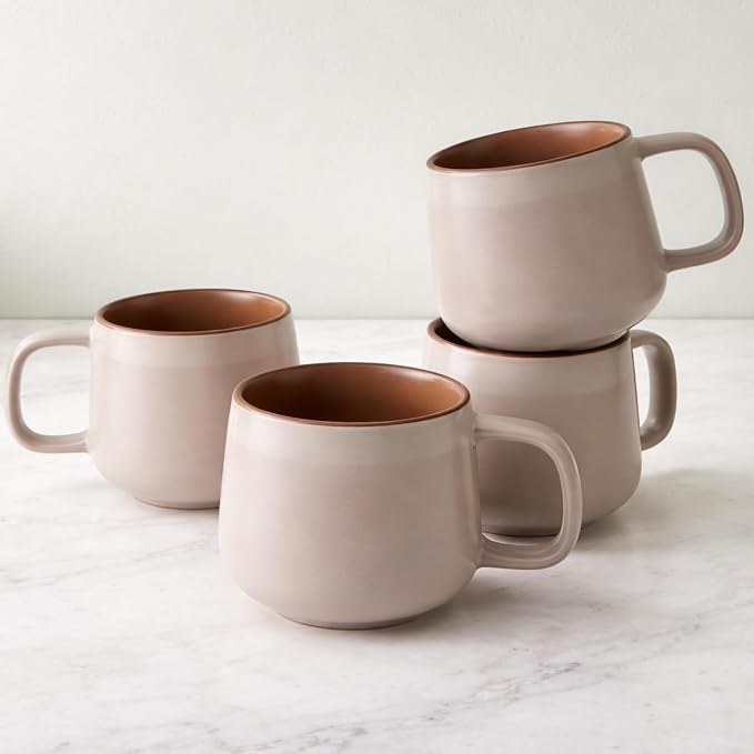Ava Nord Large Stoneware Ceramic Coffee Mugs Set of 4-16 oz by AvaNord