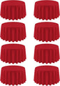8 Pack Red Round Tablecloth 120 Inch Valentine’s Day Red Table Cloth, Washable Polyester Fabric Stain and Wrinkle Resistant Table Cover for Party Wedding Buffet Dining Banquet Anniversary