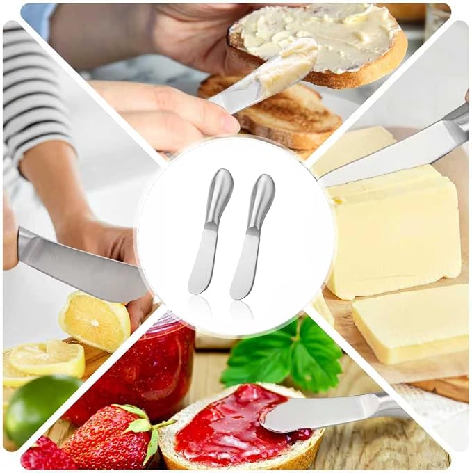 2 Pcs Stainless Steel Butter Knives, Cream Cheese, Pastry & Charcuterie Board - Image 6