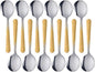 Bouillon Spoons Set of 12, 5.9 Inch Stainless Steel Soup Spoon, Metal Round by KitchenDining