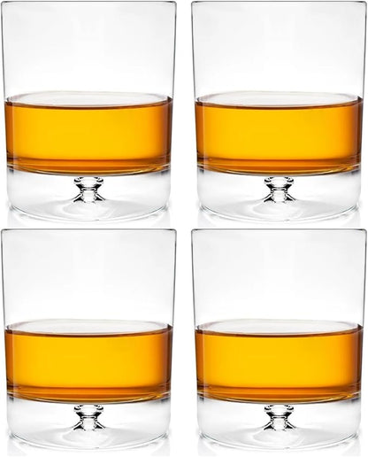 Whiskey Glasses, Set of 4, Made in Europe, 100% Lead-Free Crystal, Smooth Rim, Gift-Boxed, Dishwasher-Safe (Taylor Double Old Fashioned Glasses)