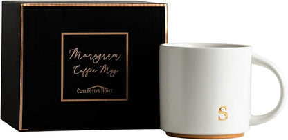 COLLECTIVE HOME Ceramic Coffee Mug, 15 oz Monogram Cup - Image 5