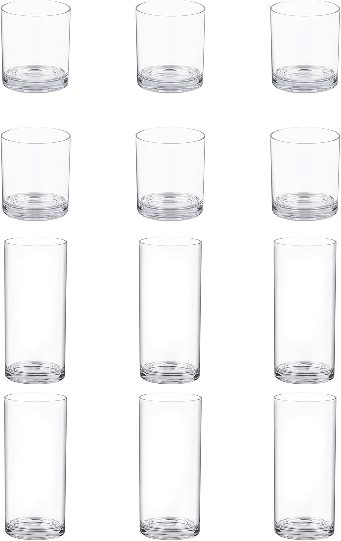 Tiawudi 12 Pack Plastic cups, 6 each: 12 ounce and 16 ounce Water Drinking Cups - Image 2