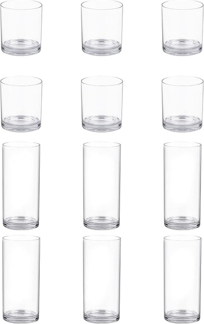 Tiawudi 12 Pack Plastic cups, 6 each: 12 ounce and 16 ounce Water Drinking Cups - Image 2