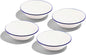 Made In Cookware - Set of 4 - Side Bowls - White With Navy Rim - Porcelain England