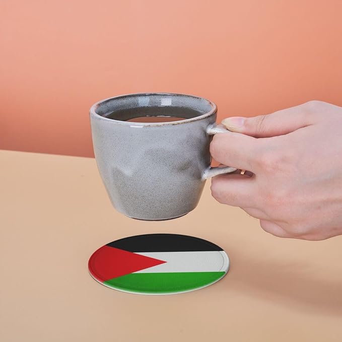 6 Pack Palestine Flag Leather Coaster - Image 7