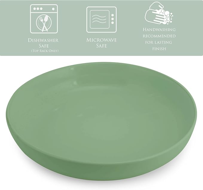 Elanze Designs Bistro Glossy Ceramic 8.5 inch Shallow Pasta Dinner Bowls Set of - Image 2