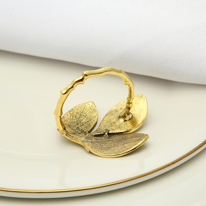 Gold Leaves Napkin Rings for Wedding Party and Daily Use, holiday table - Image 2