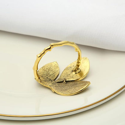 Gold Leaves Napkin Rings for Wedding Party and Daily Use, holiday table - Image 2