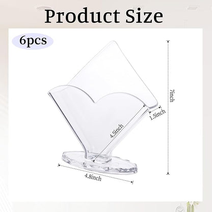 6 Pack Napkin Holder Acrylic Cocktail Napkin Holder for Bathroom Kitchen Dining Table, Coffee Filter Holder Hotel Restaurant décor, Clear