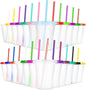 24 Pcs Plastic Tumblers with Lids and Straws, Reusable Cups with Lids Plastic by LEIFEOSH