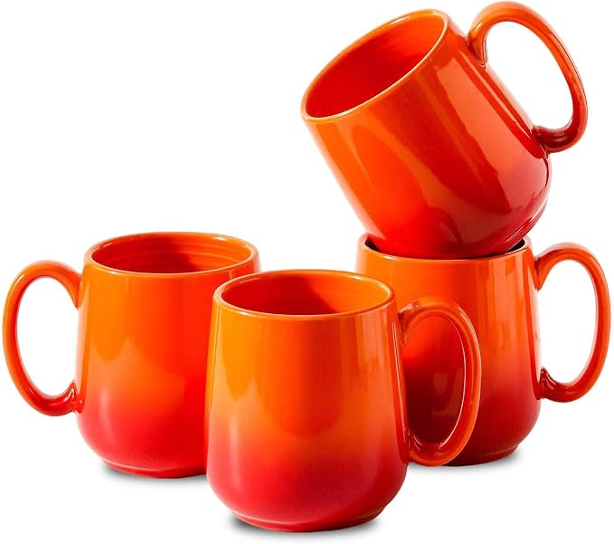 HASENSE Set of 4 Ombre Coffee Mugs, 15oz Large Ceramic Cups – Dishwasher & by Hasense