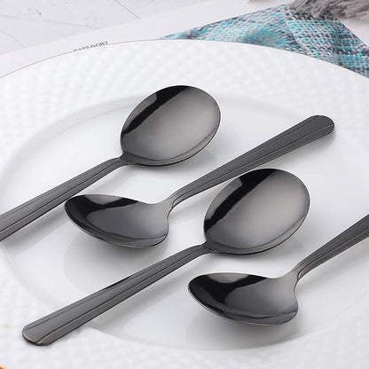 Bouillon Spoons Set of 12, 5.9 Inch Stainless Steel Soup Spoon, Metal Round - Image 5