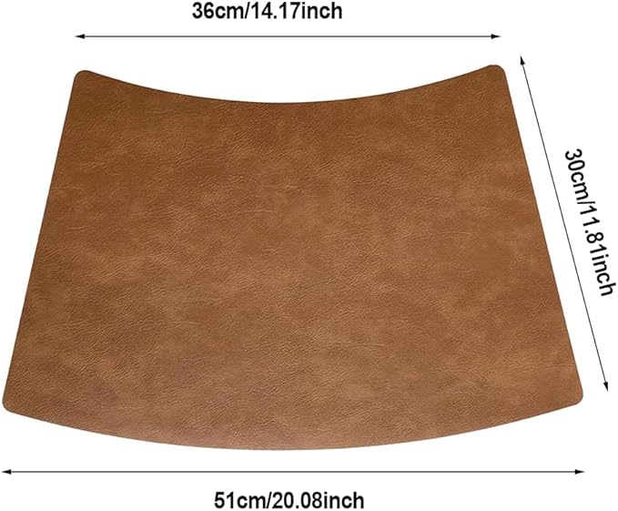 Leather Round Table Washable Placemats, Thick Faux Leather Heat Resistant Wedge Table Placemat, Waterproof Non-Slip Easy to Clean Place mat for Kitchen Coffee Dining Room Table Set of 14