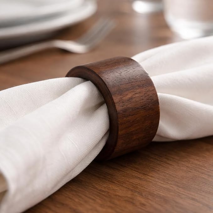 Handcrafted Wood Napkin Rings Set, Wood Napkin Holders, 2 Inch, Hand Made by - Image 5