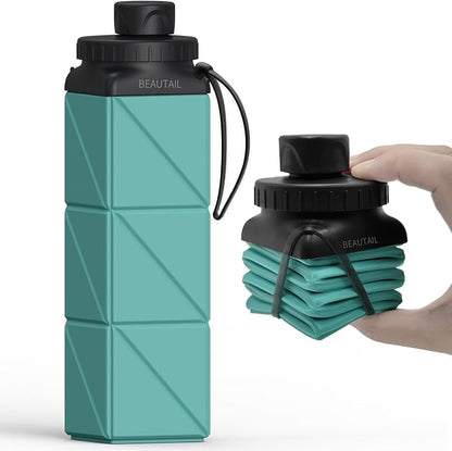 BEAUTAIL Collapsible Water Bottles 21 oz, Silicone Portable Water Bottle | BPA by BEAUTAIL