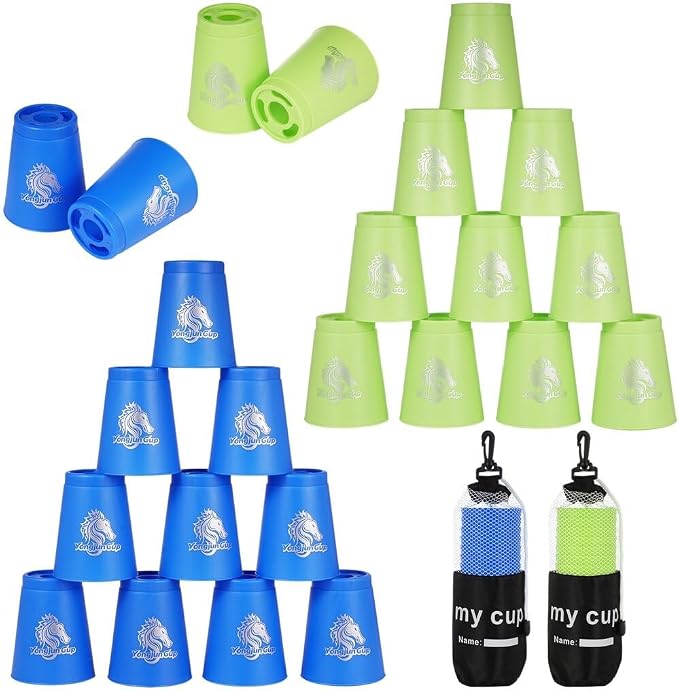 yeesport 24 Sport Stacking Cups Blue/Green Training Game by yeesport
