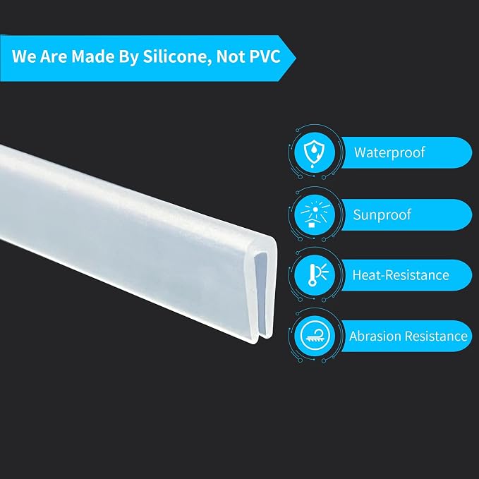 Clear Rubber Edge Trim，U Channel Silicone Rubber Edge Trim, 1/16" Slot - Image 4
