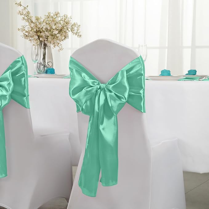 Horbaunal 2 Pack Aqua Satin Table Runner 12 x 108 Inch | Smooth Table Runners - Image 3
