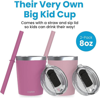 CUPKIN Kids Tumblers, The Original 8 oz Stackable Stainless Steel Kids Cup - Image 2