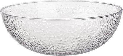 Lillian Collection Stunning Clear Plastic Round Hammered Bowl by Lillian