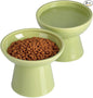 LoeJan Elevated Cat Food and Water Bowls Set, Extra Wide and Raised Ceramic by LoeJan