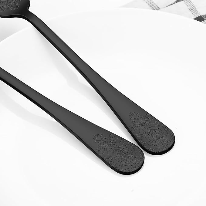 40 Pcs Black Silverware Set for 8, Food Grade Stainless Steel Flatware Set - Image 5