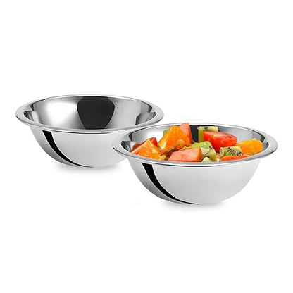 OCS Parts 0.75 Quart Mixing Bowls | Set of 2 | 7-Inch Stainless Steel Professional Grade Flat Base Mixing Bowls for Home and Commercial Kitchens | Dishwasher Safe