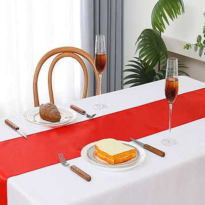 10 Pack Satin Red Table Runners 12 X 108 Inches Wedding Table Runner - Image 4
