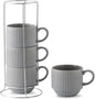 Hasense Coffee Mugs Set, Stacking Tea Cups Set of 4 - 15 oz Large Ceramic by Hasense