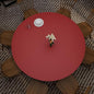Round Table Pad, 1.8mm Thick, Dia.40 Inch, Leather Table Cover, Table Protector (Black+Wine Red)
